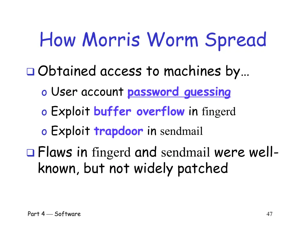 how morris worm spread