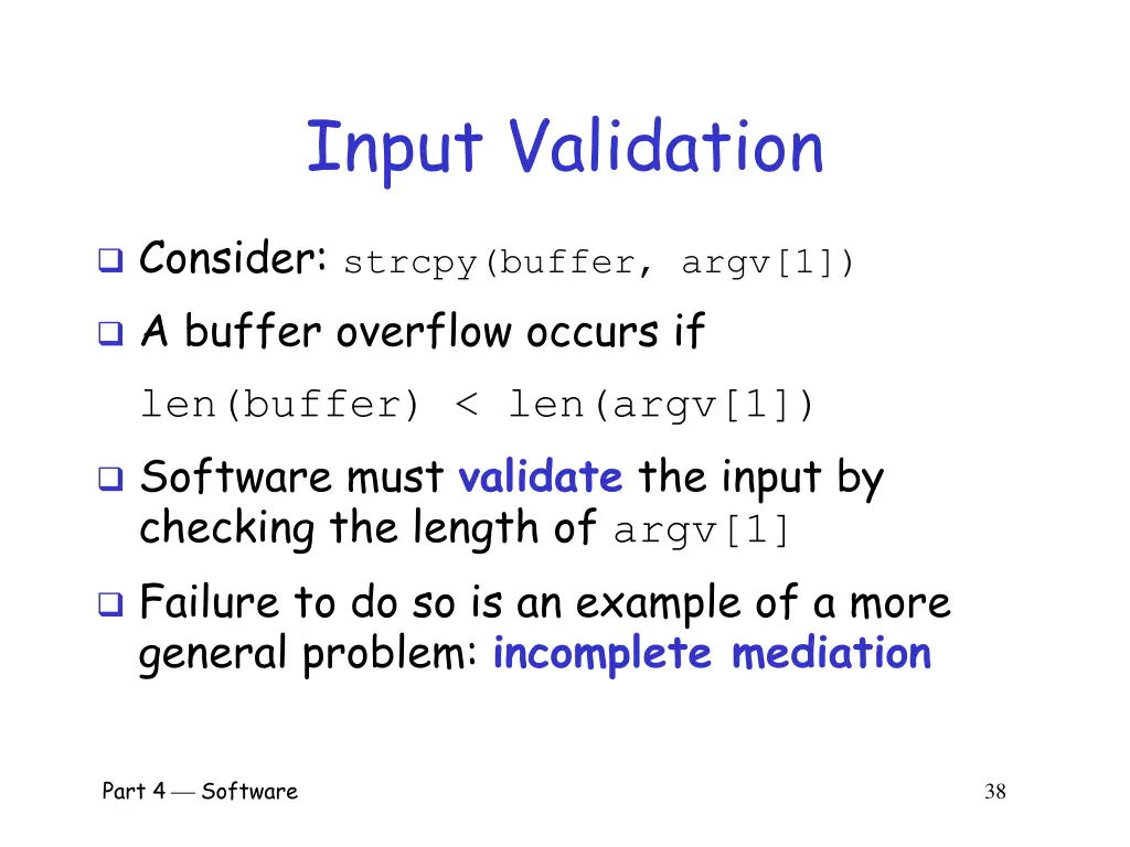 input validation