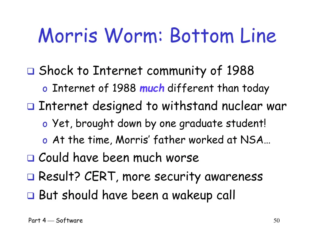 morris worm bottom line