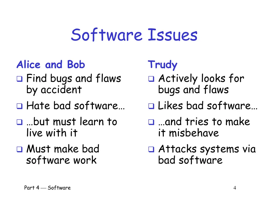 software issues