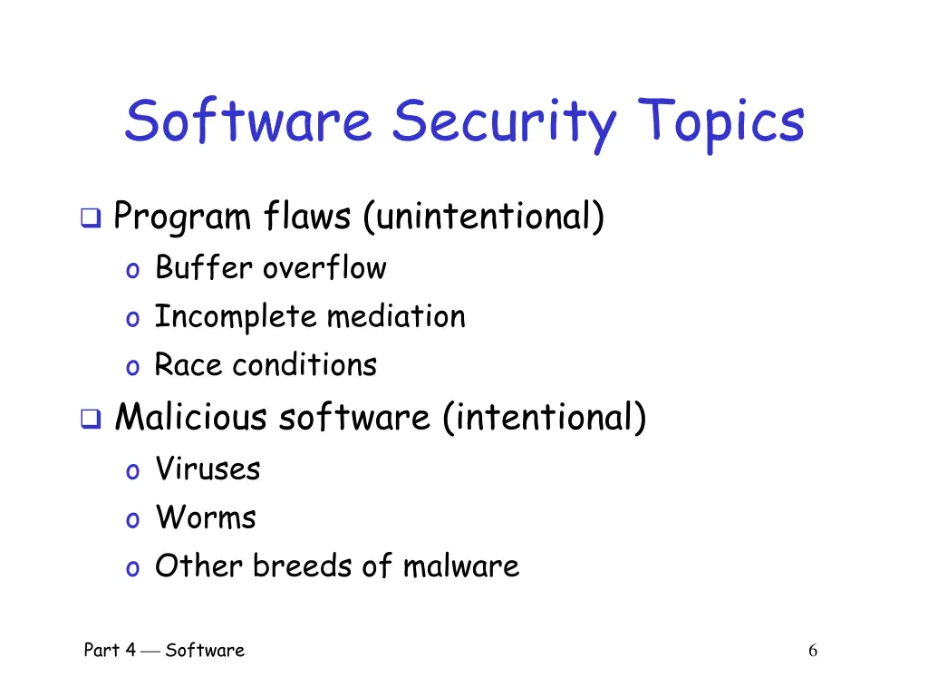 software security topics