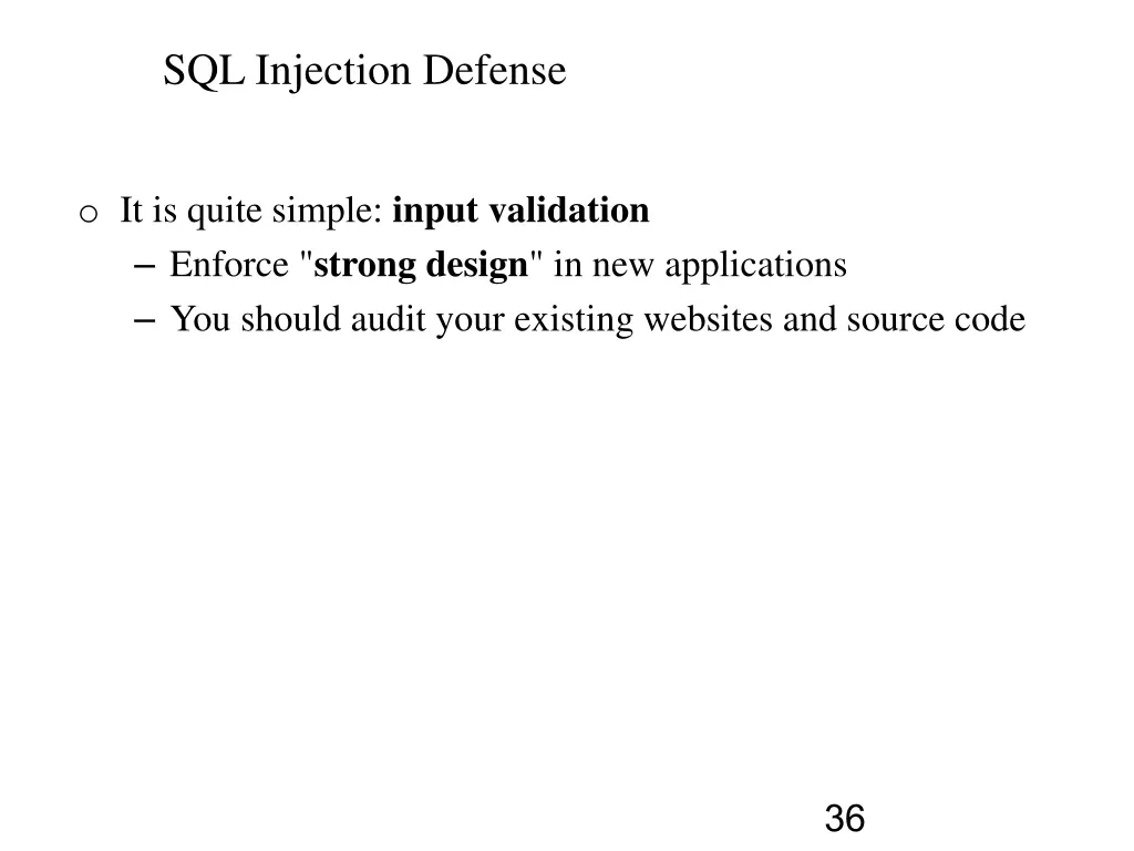 sql injection defense