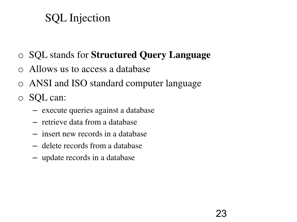 sql injection