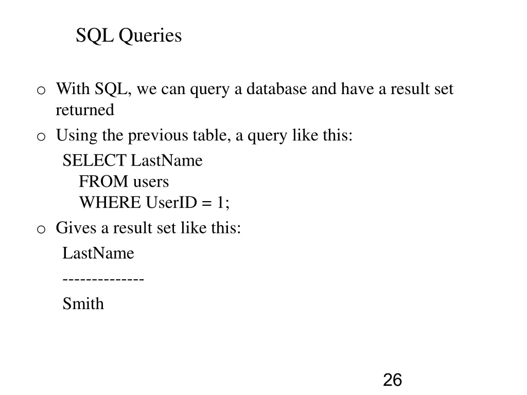 sql queries