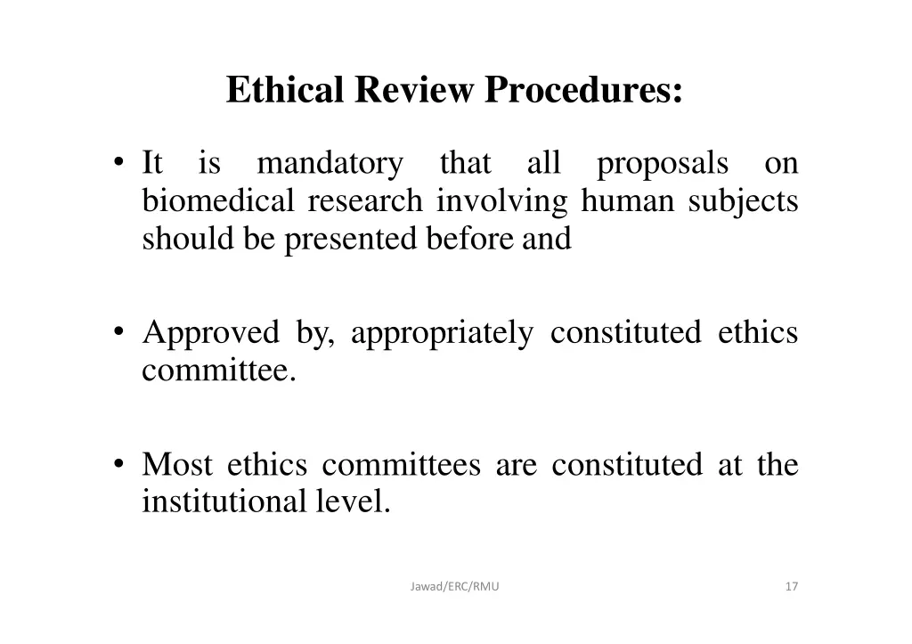 ethical review procedures