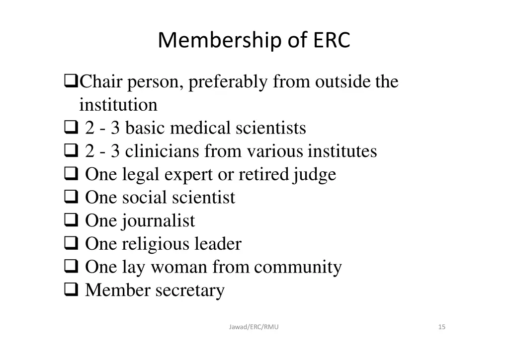 membership of erc
