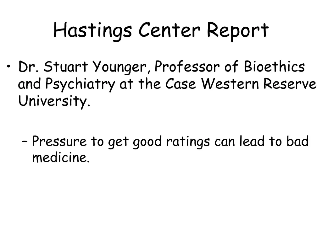 hastings center report