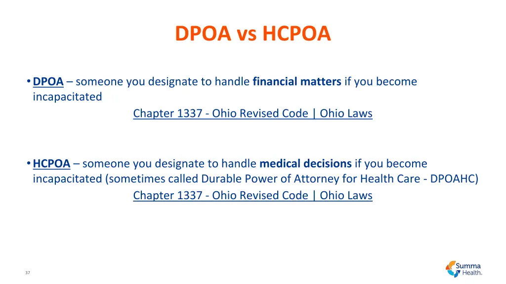 dpoa vs hcpoa