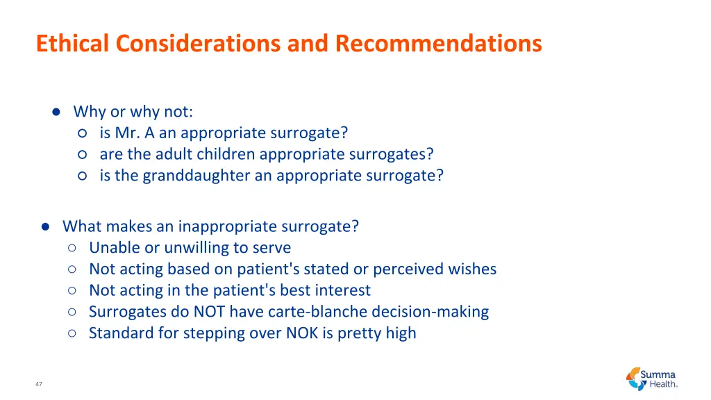 ethical considerations and recommendations 1