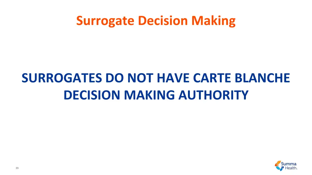 surrogate decision making