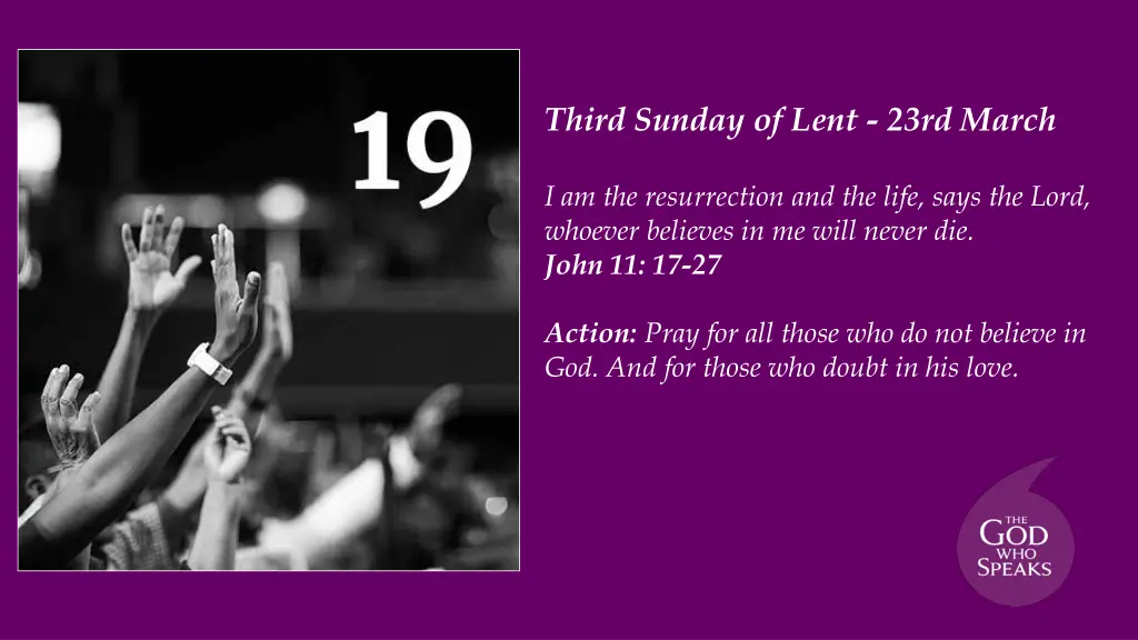 third sunday of lent 23rd march