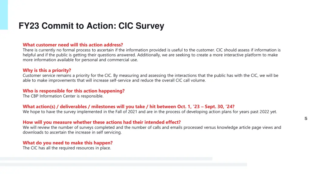 fy23 commit to action cic survey