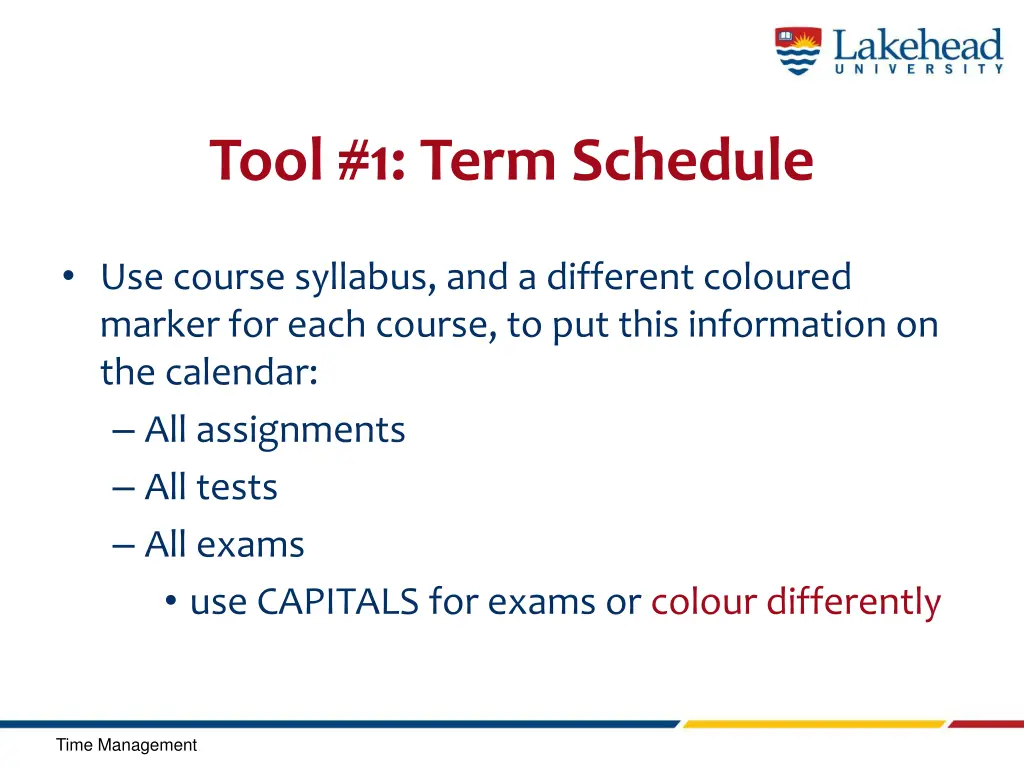 tool 1 term schedule