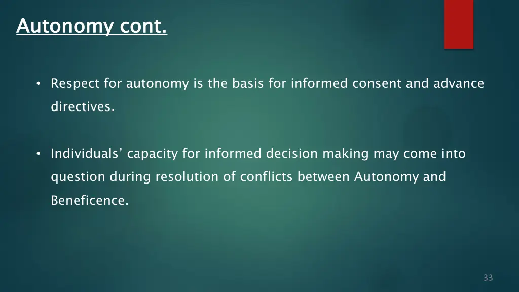 autonomy cont