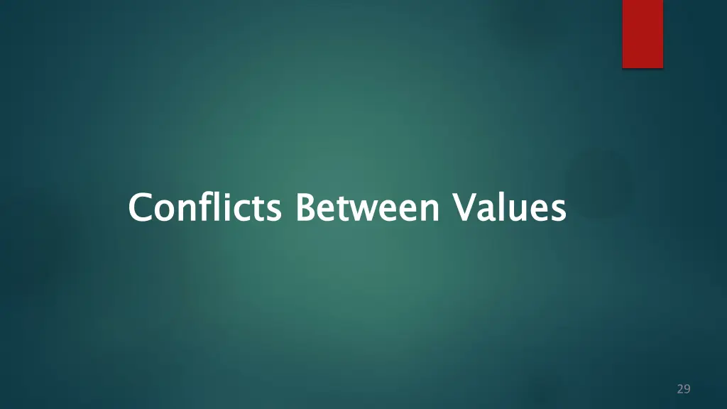 conflicts between values
