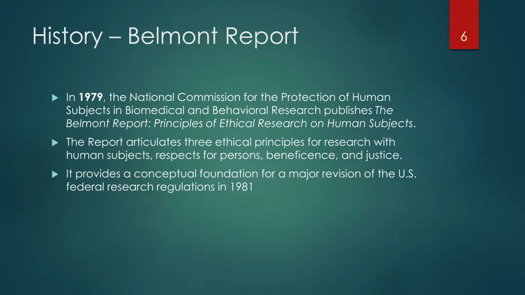 history belmont report