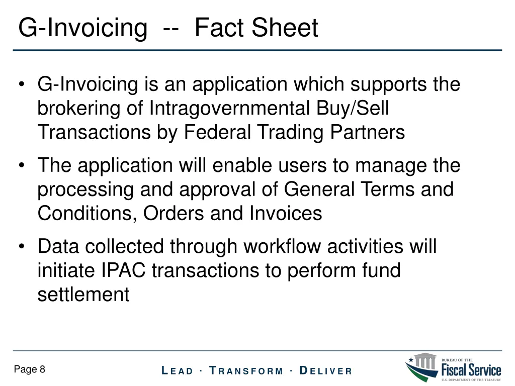 g invoicing fact sheet