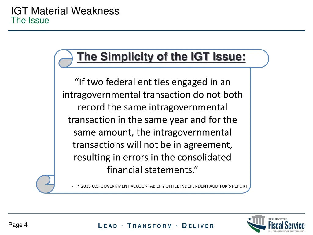 igt material weakness the issue