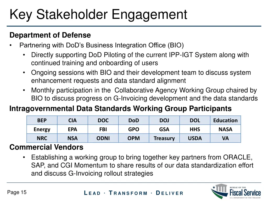 key stakeholder engagement