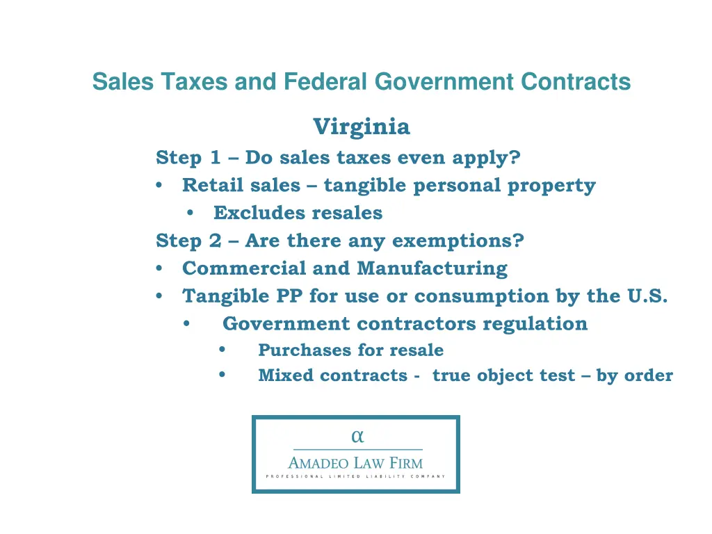 sales taxes and federal government contracts 10