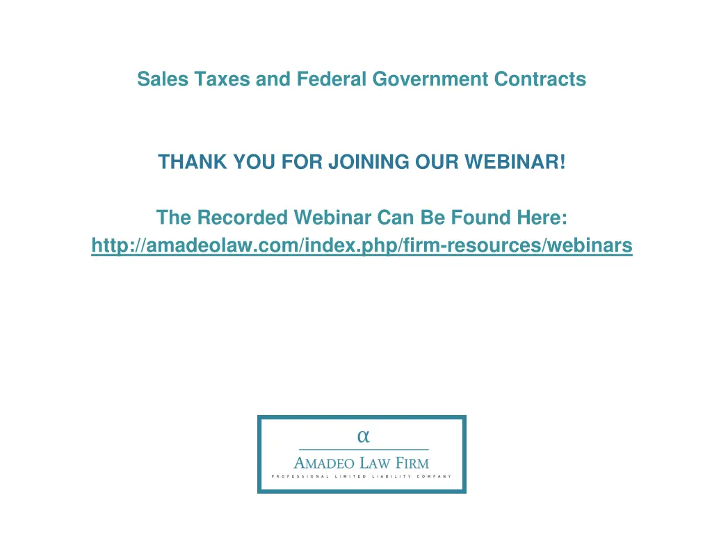 sales taxes and federal government contracts 13