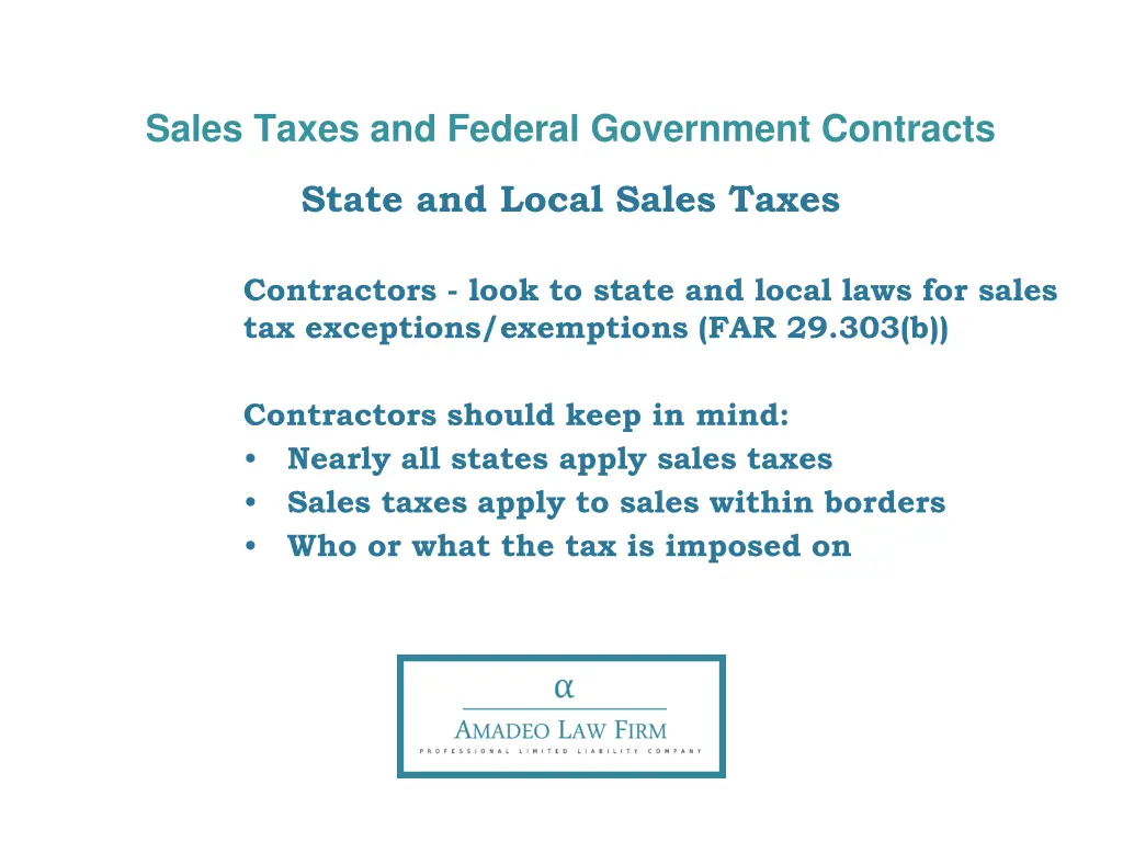 sales taxes and federal government contracts 6