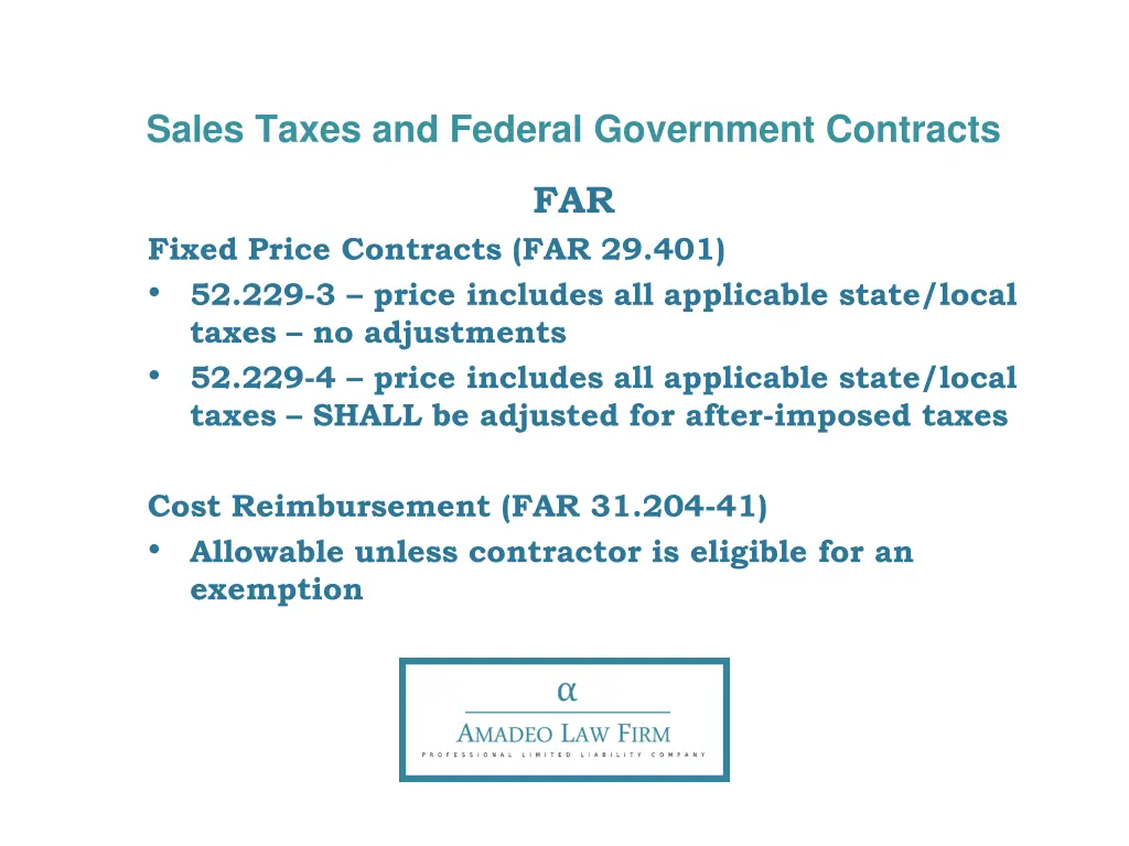 sales taxes and federal government contracts 7