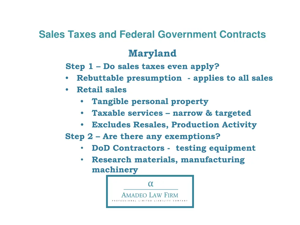 sales taxes and federal government contracts 9