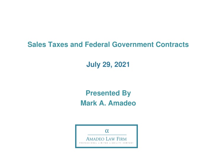 sales taxes and federal government contracts