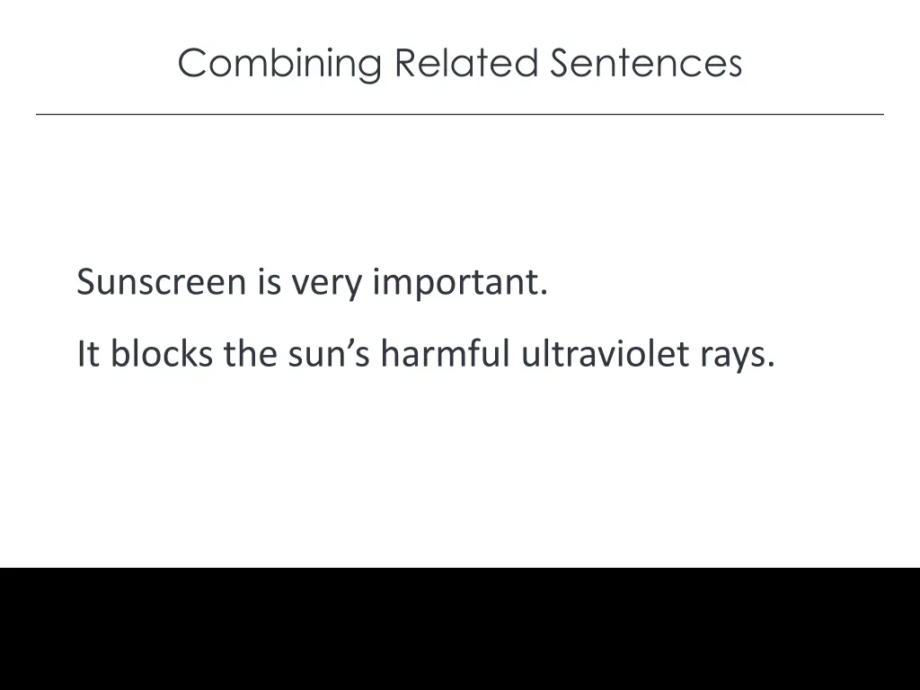 combining related sentences