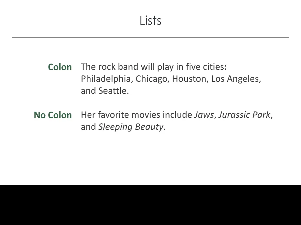 lists