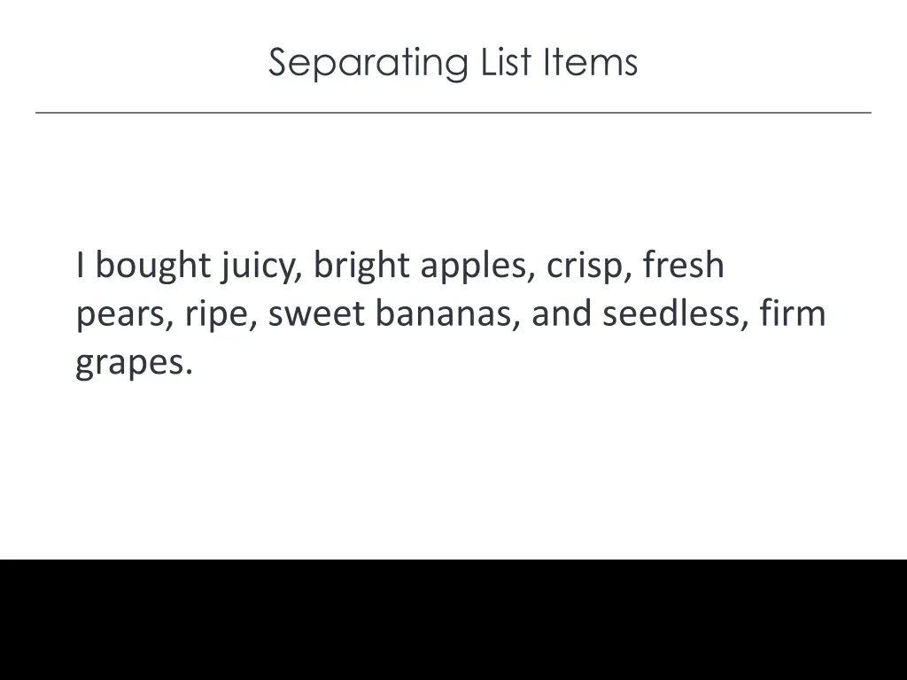 separating list items
