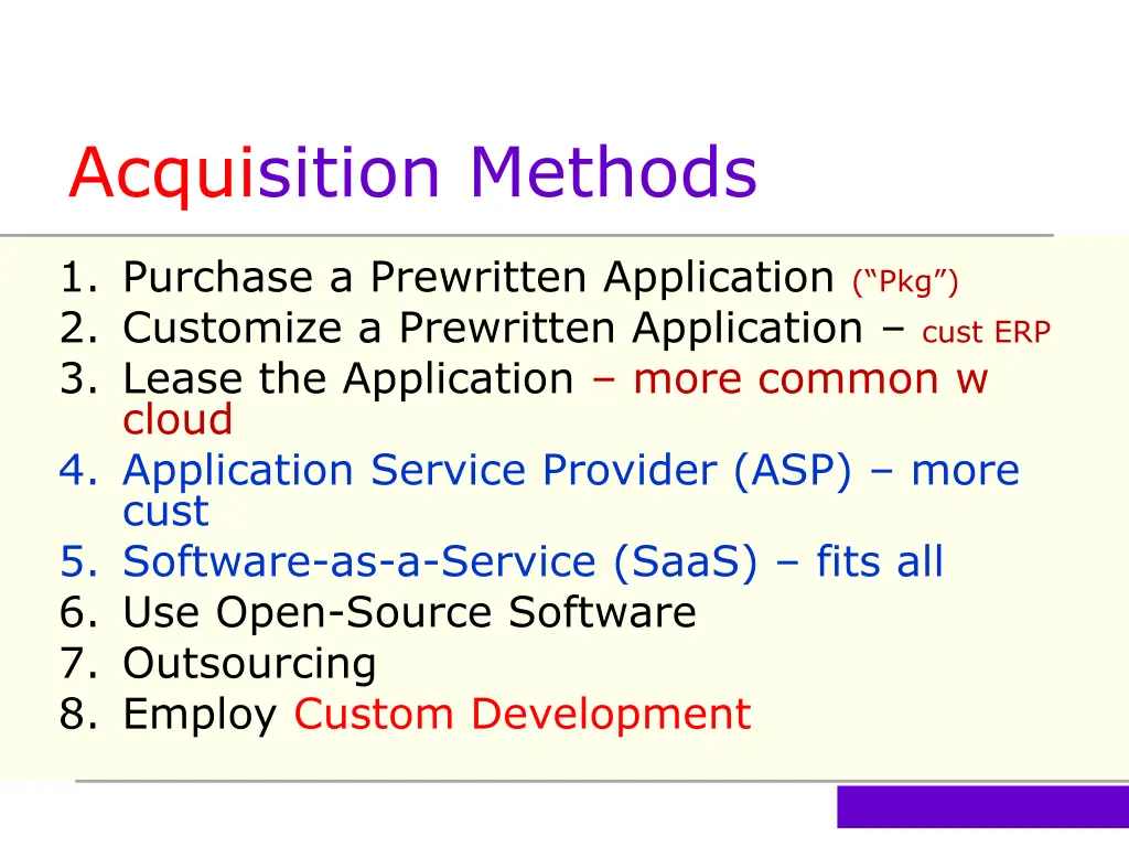 acquisition methods