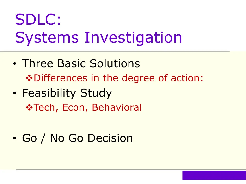 sdlc systems investigation
