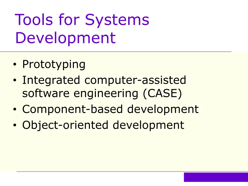 tools for systems development
