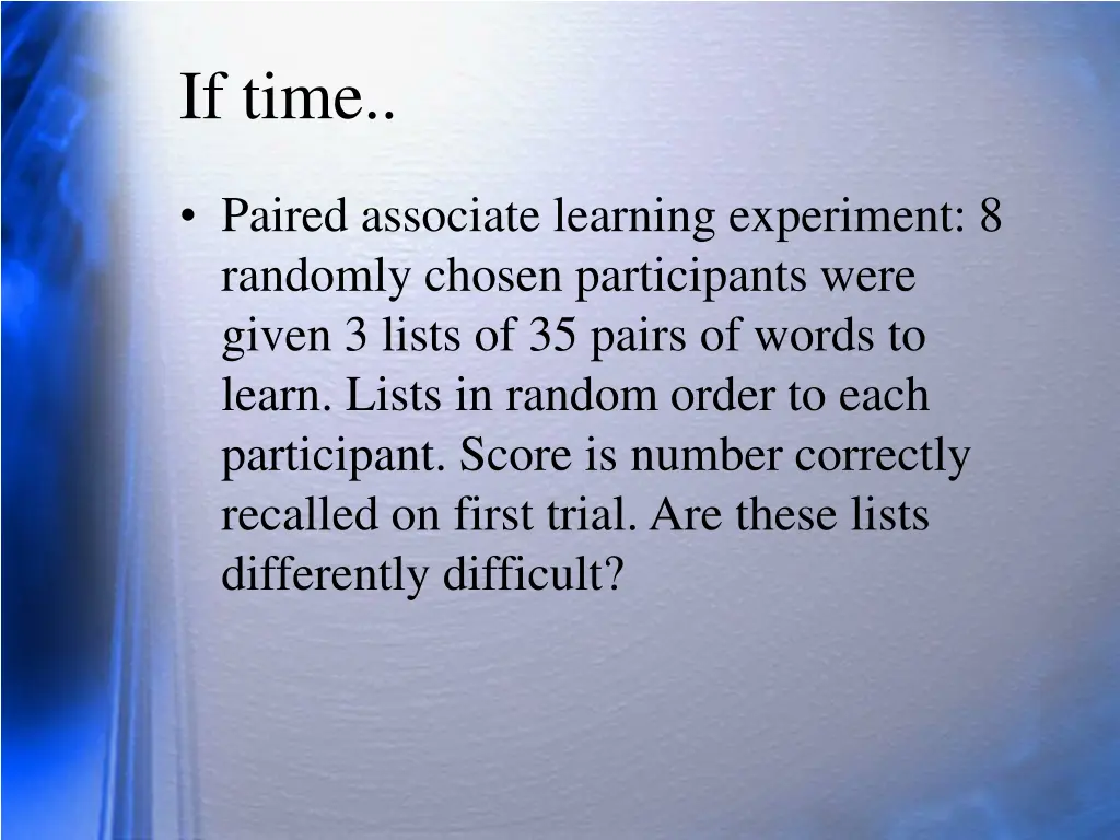 if time 1