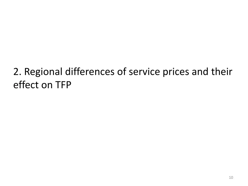 2 regional differences of service prices