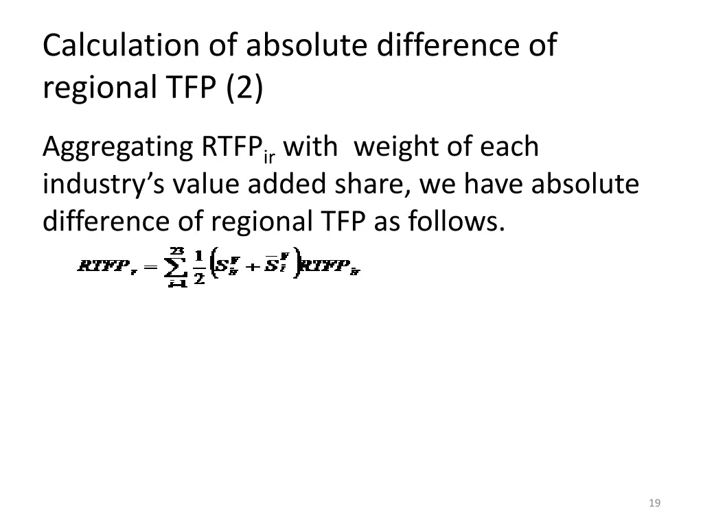 calculation of absolute difference of regional 1
