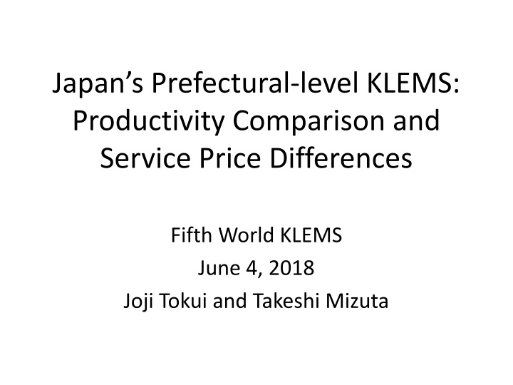 japan s prefectural level klems productivity