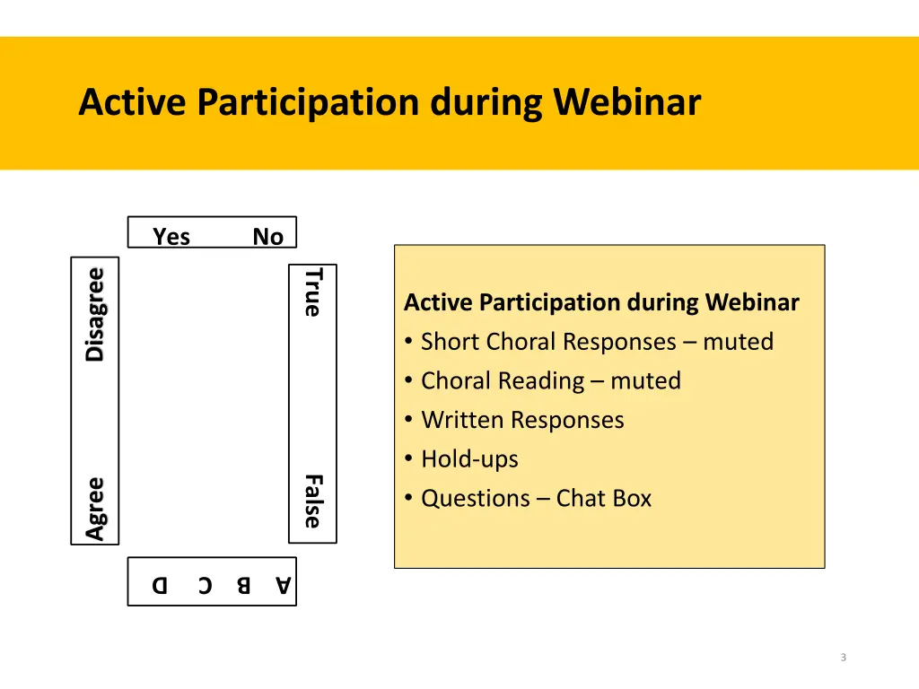 active participation during webinar