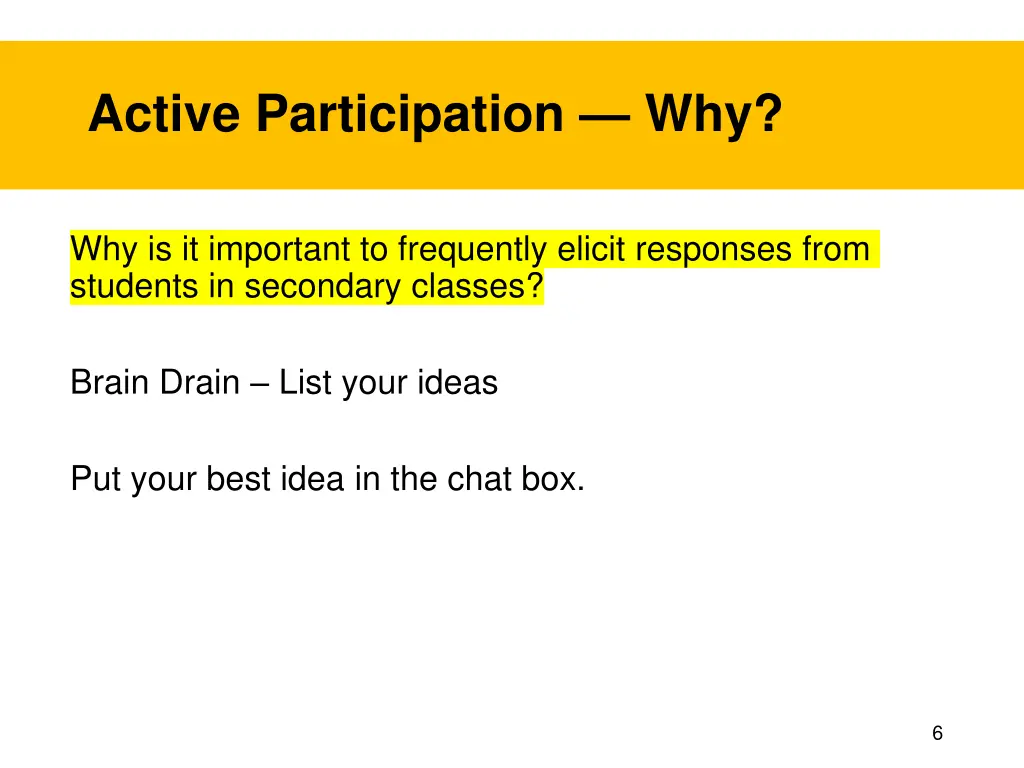 active participation why