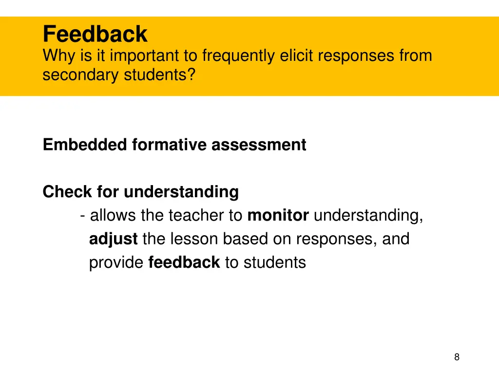 feedback why is it important to frequently elicit 1