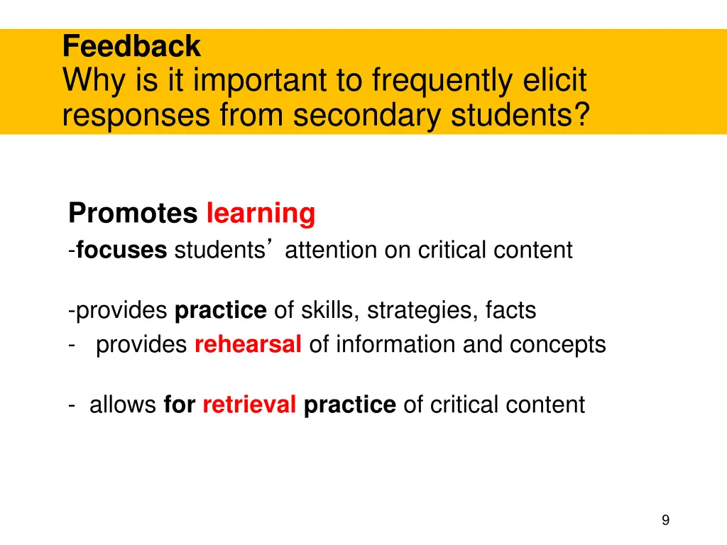 feedback why is it important to frequently elicit 2