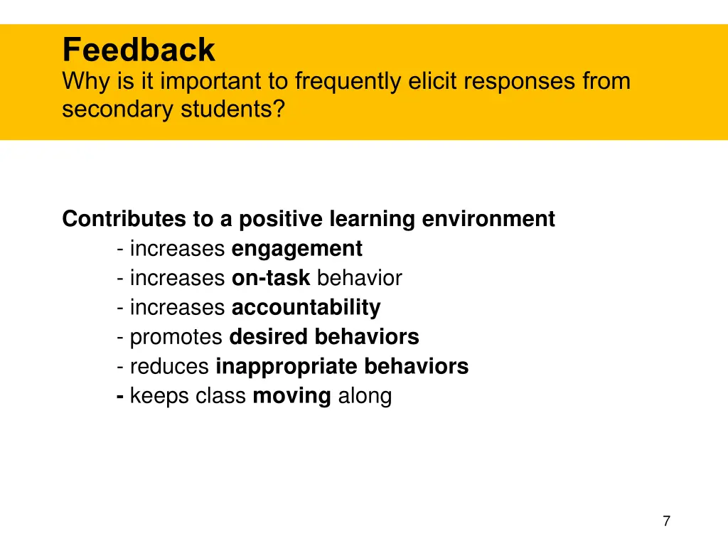feedback why is it important to frequently elicit