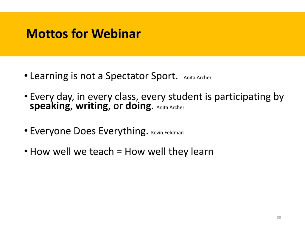 mottos for webinar
