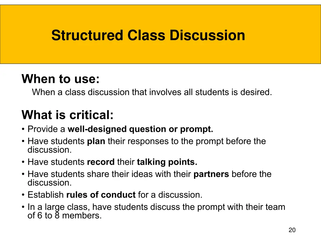 structured class discussion