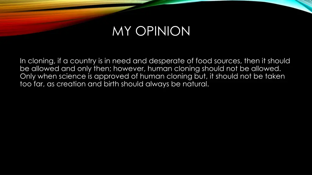 my opinion