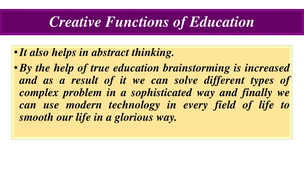 creative functions of education 1