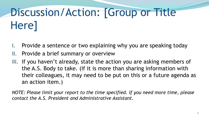 discussion action group or title here