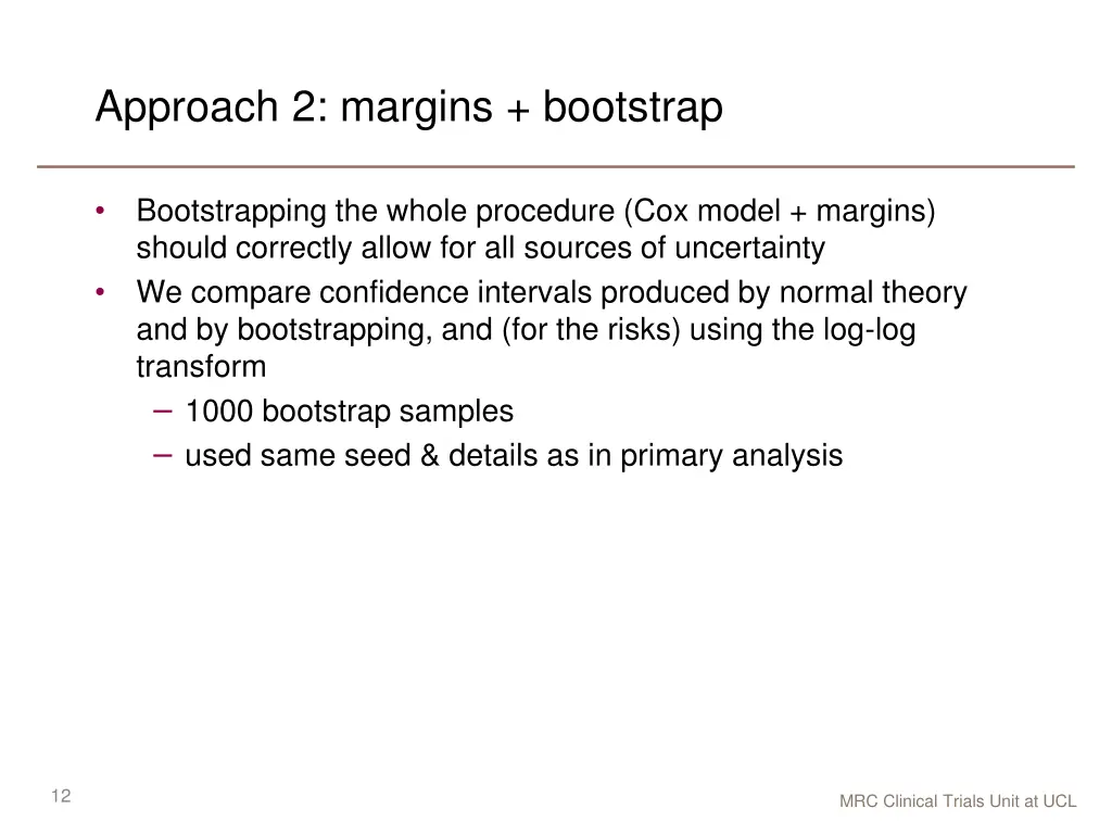 approach 2 margins bootstrap